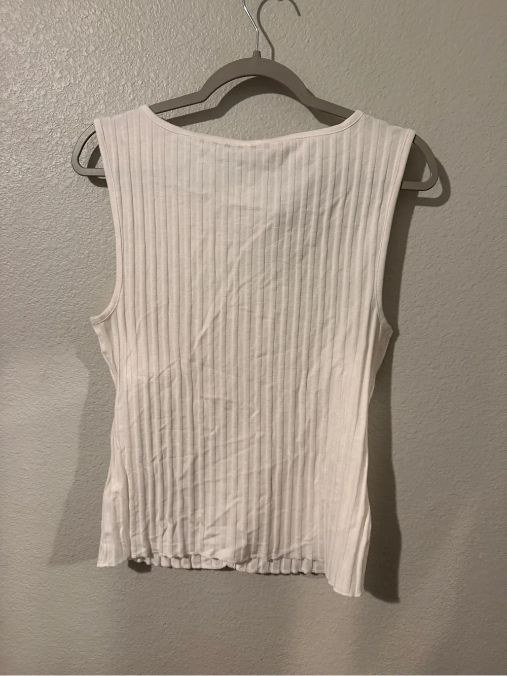 Free People Ribbed Sleeveless Button-Front Tank - White - Picture 4 of 5